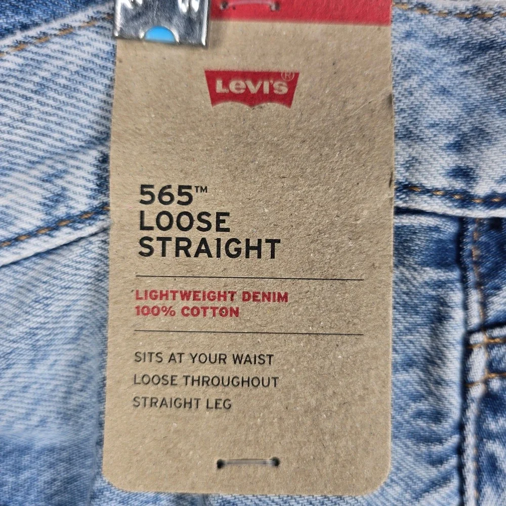 Levi's Jeans Men 32x32 565 Loose Straight Light Wash Denim NEW Classic 90s Style